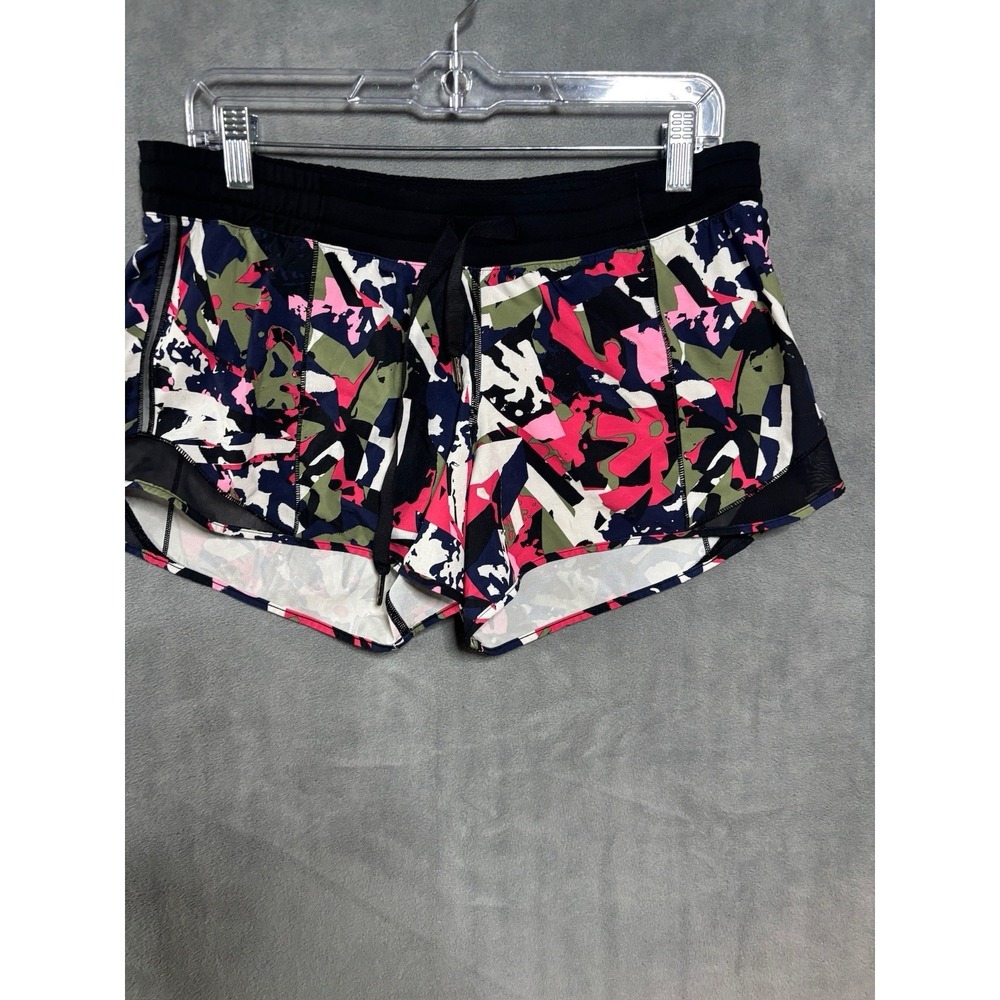 Lululemon Hotty Hot Shorts Womens 6 Pop Cut Boom Juice Running Lined Low Rise